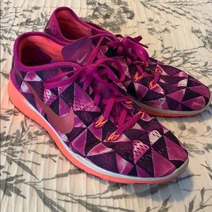 Bright Purple & Coral Nike Frees